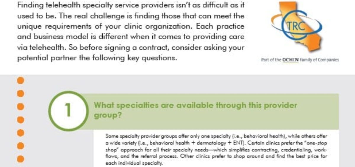 20 QUESTIONS to Ask a Specialty Service Provider Prior to Signing the Contract